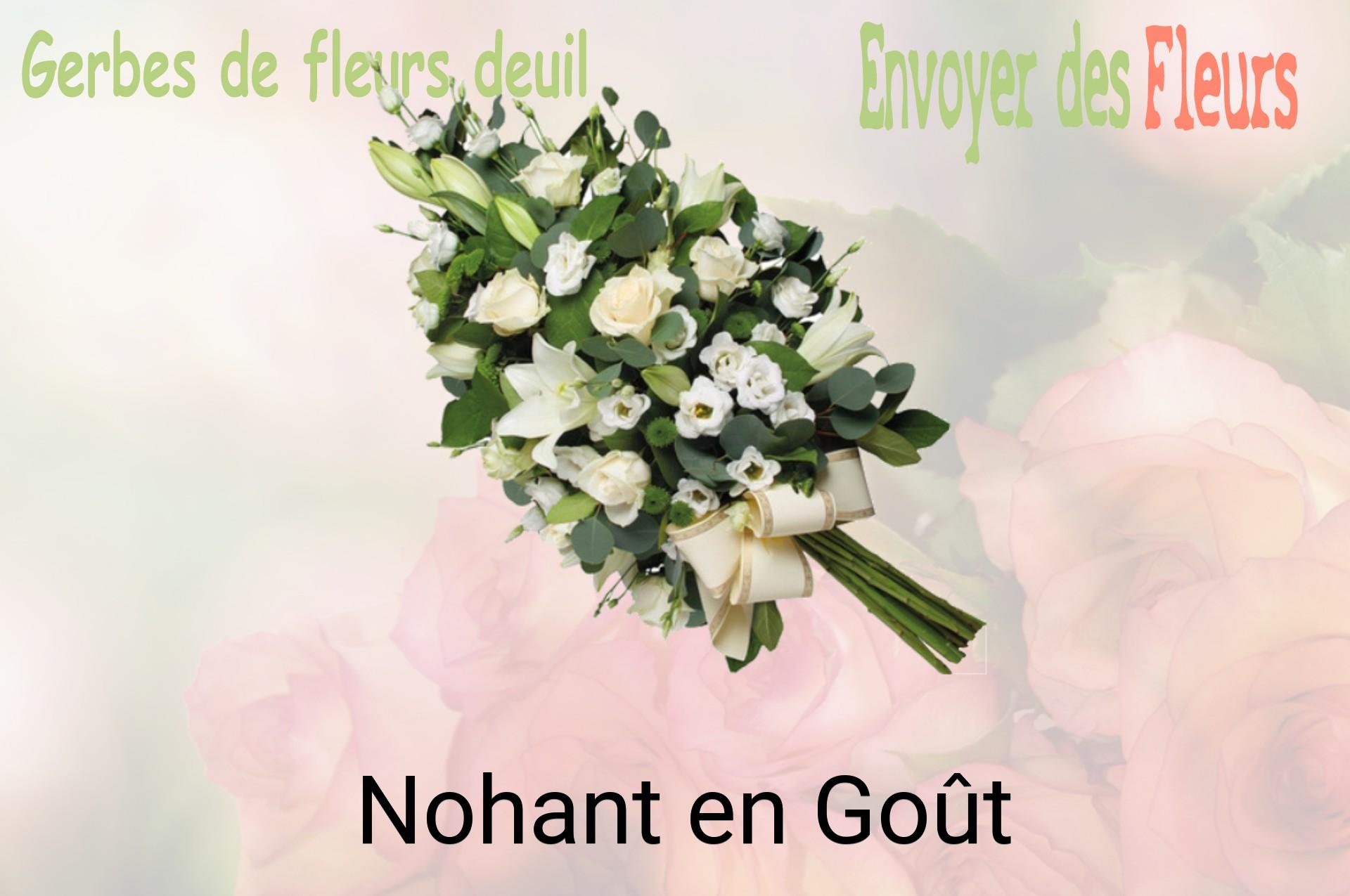 Gerbe de fleurs de deuil livrée à Nohant-en-Goût